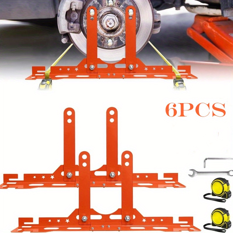 TEMU Automotive Toe Alignment Tool Featuring 2 Measuring Tapes, For Home Use, Suitable For A Range Of Vehicle Models, In Orange Color, Includes Toe Plates