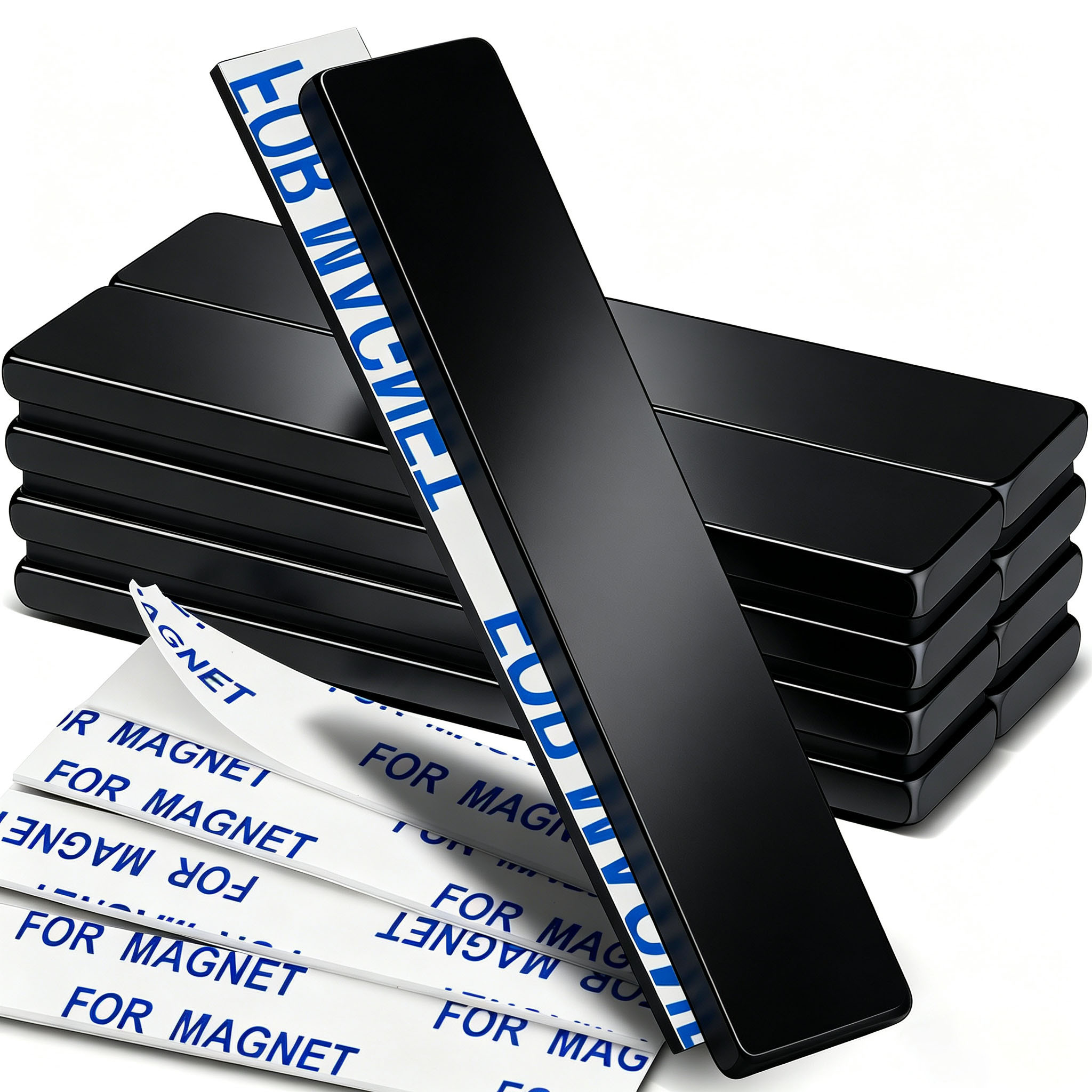 TEMU 9pcs Heavy Duty Neodymium Magnets With Adhesive Backing, Magnets For Refrigerator Magnets, Fridge Blocks,, Adhesive Strips, For Science