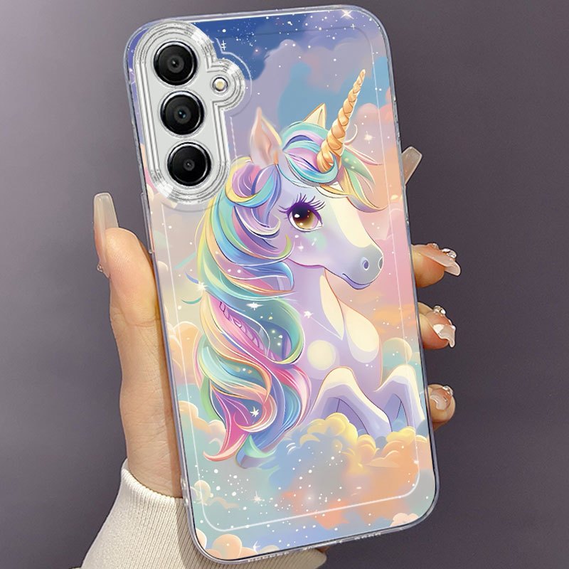 TEMU Phone Case - 2d Flat Pattern Unicorn Phone Case For Galaxy A02 A03s A04 A05s A06 A13 A14 A15 A16 5g A21s A22 A23 A24 A25 A26 A32 A34 A35 A36 A50