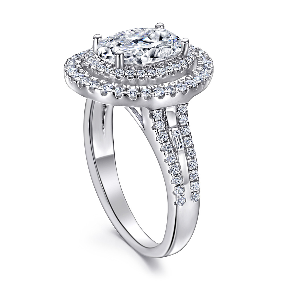 Women's S925 Silver Moissanite Eternity Ring, Classic Gift