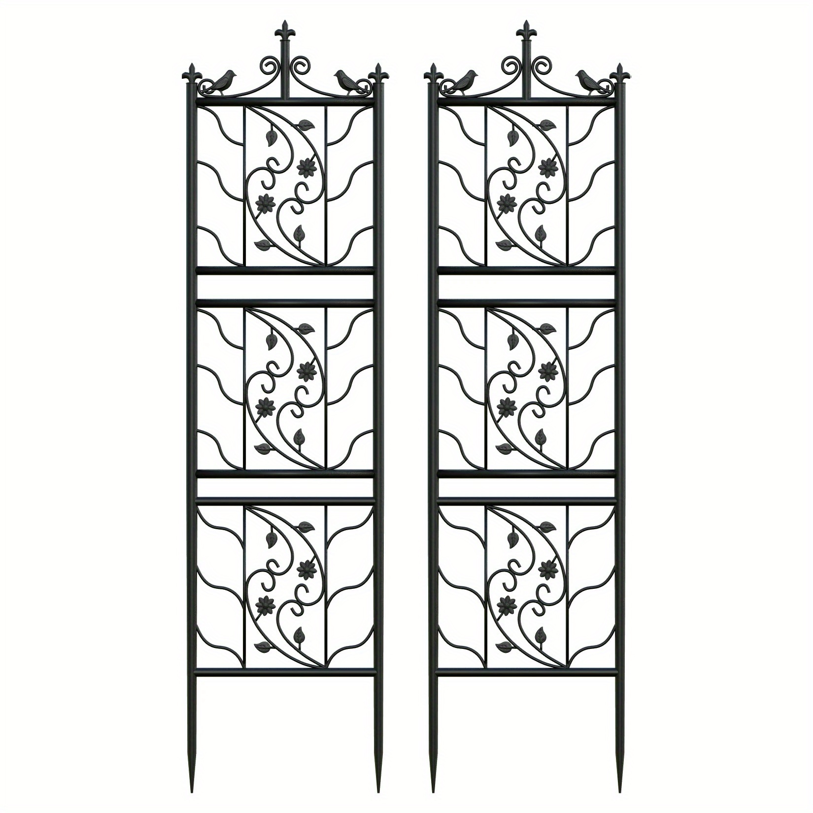 TEMU 2 Panels Metal Garden Trellis Tall Plant Climbing Rustproof For Vegetables Grapes And Flowers