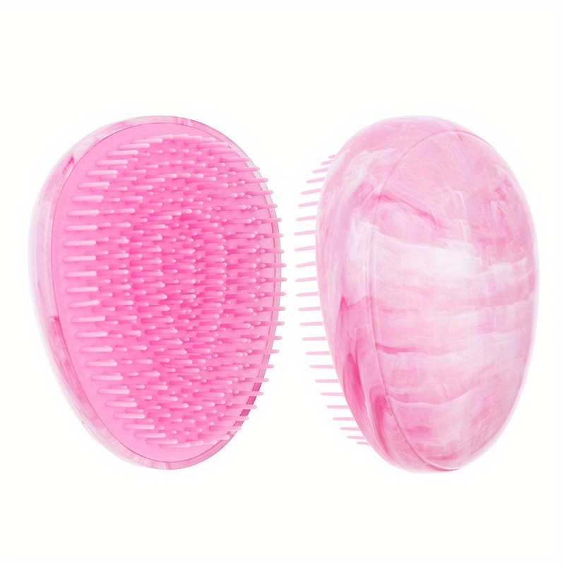 TEMU 1 pz o 2 pz di spazzola per capelli a forma di uovo, un portatile per uso su capelli bagnati o asciutti che il cuoio capelluto e massaggia, con