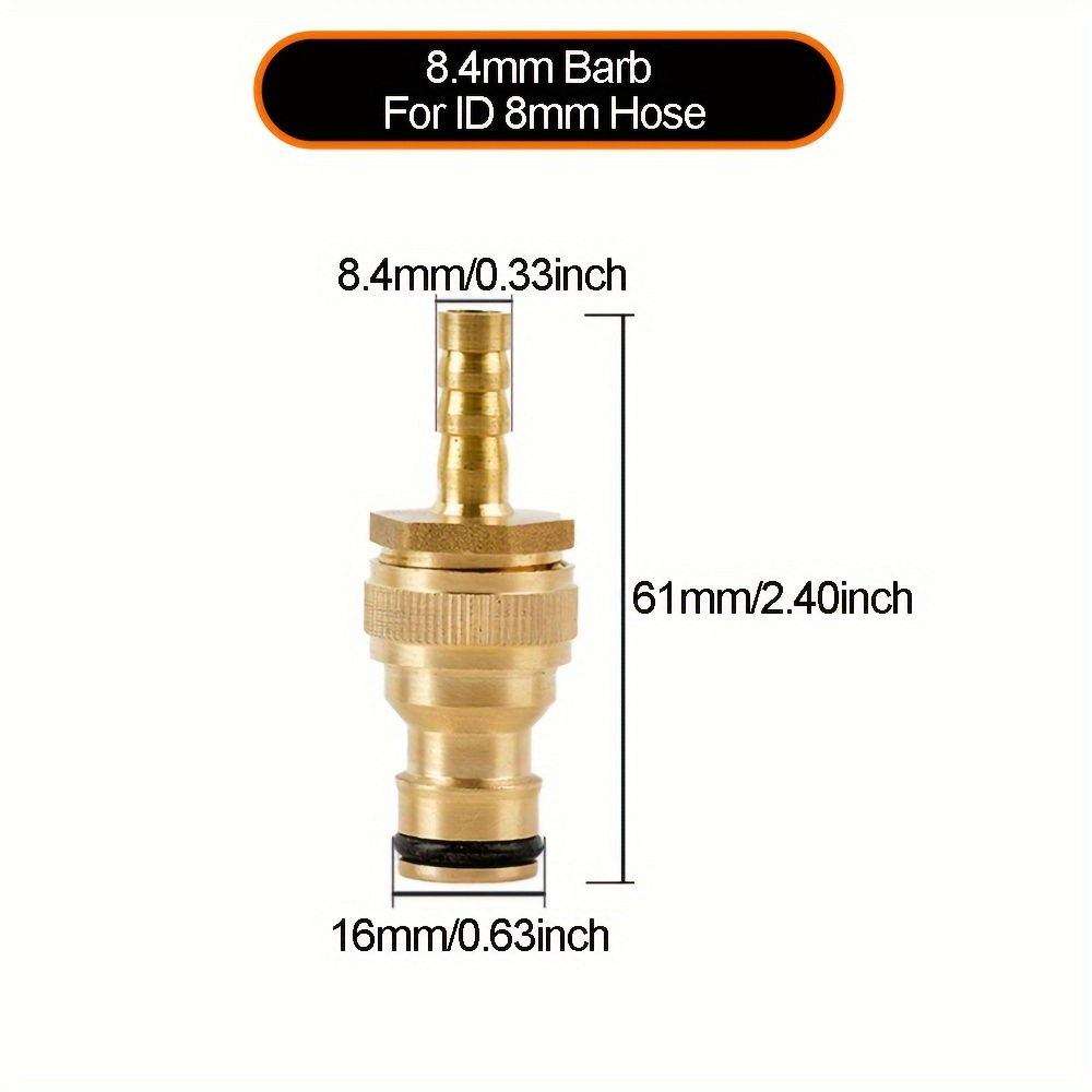 Textured Grip Enhances Garden Irrigation. Brass Barbed Hose Adapter For Garden Irrigation - Quick Connect Male Thread Fitting