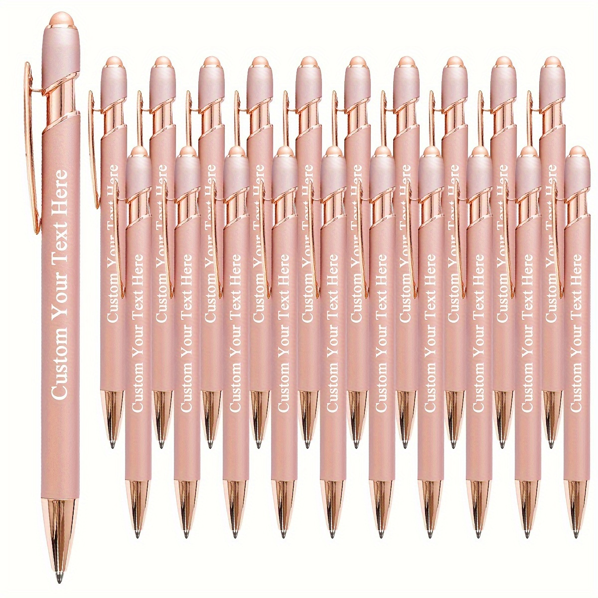 

Custom Engraved Rose Gold Ballpoint Pen-21/31pcs, , Retractable Metal Pen For Business And Promotion