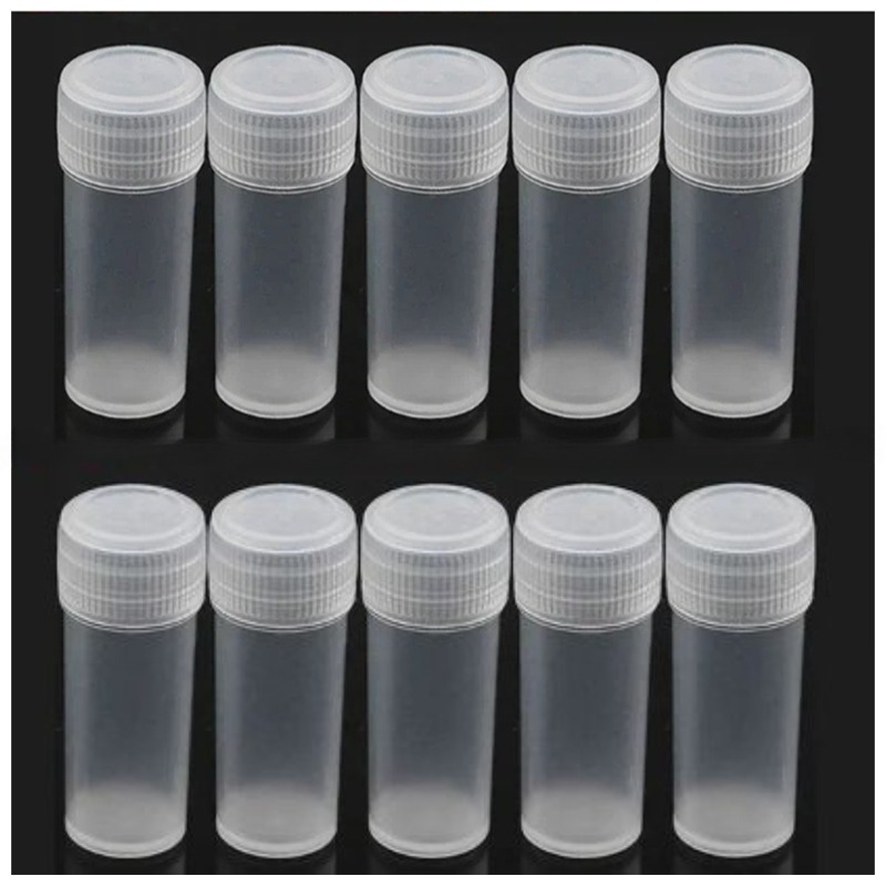 10pcs Plastic Bottle Sample Jar Small Vials Medicine Pill Capsule Storage Container Packing Bottles