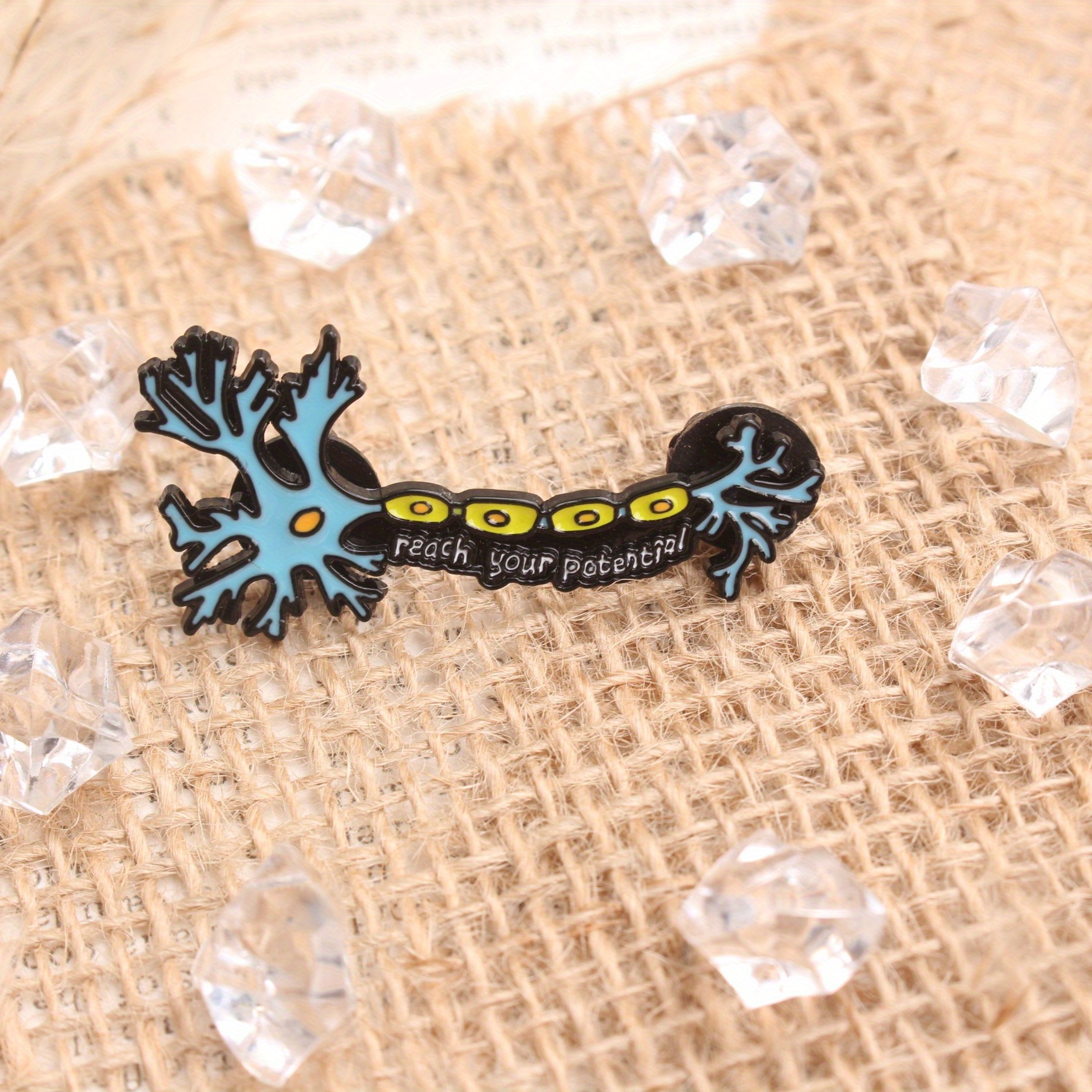 "reach " Scientific Brooch With Fashionable And Fun Elements Is A Unique And Text-style Accessory. A Alloy Enamel Brooch Suitable For Clothing, Backpacks And Collar Buttons - An Ideal Gift For