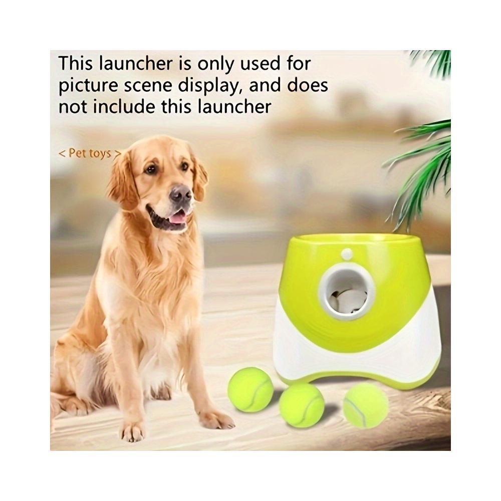 TEMU 3 balles de jouet pour chien durables de couleur jaune - lanceur automatique, jouet interactif pour l'entraînement au et l'exercice, balle de