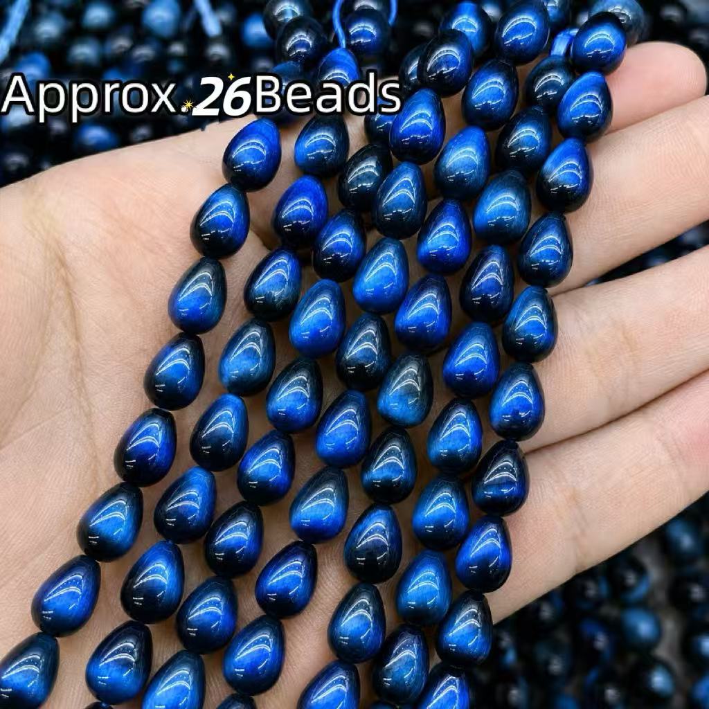 TEMU 26pcs/Set Matériau en verre œil de tigre doré-vert, de goutte, de , matériaux de bijoux, perles de bijoux, fait main, fournitures décoratives,