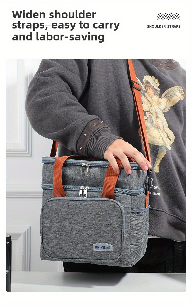 1pc Sac à Dos Isotherme BOSRIO pour Déjeuner - Double Paroi, Rétention de Froid Renforcée, Non Contact Alimentaire, Sac à Dos Durable avec Bretelles Rembourrées et Boucles pour Bureau, Pique-nique, Camping (s) - Gris, Non Contact Alimentaire, Sac à Dos pour Déjeuner