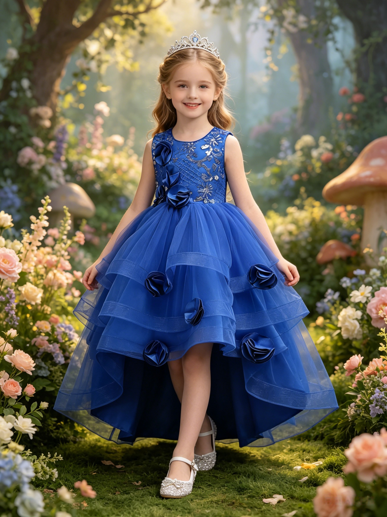 princess polly baby blue dress Elegant Flower Girl Dress Toddler Birthday Beauty Pageant Princess Dr –  marryshe main image 0