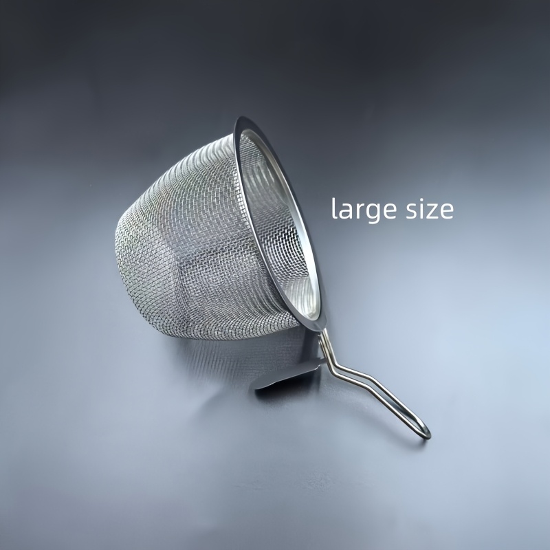 TEMU 1 Stainless Steel Hot Pot Strainer Spoon With Hook, Stainless Steel Mesh Basket Filter, Suitable For Hot Pot Rinsing, Filtering, And Cooking,