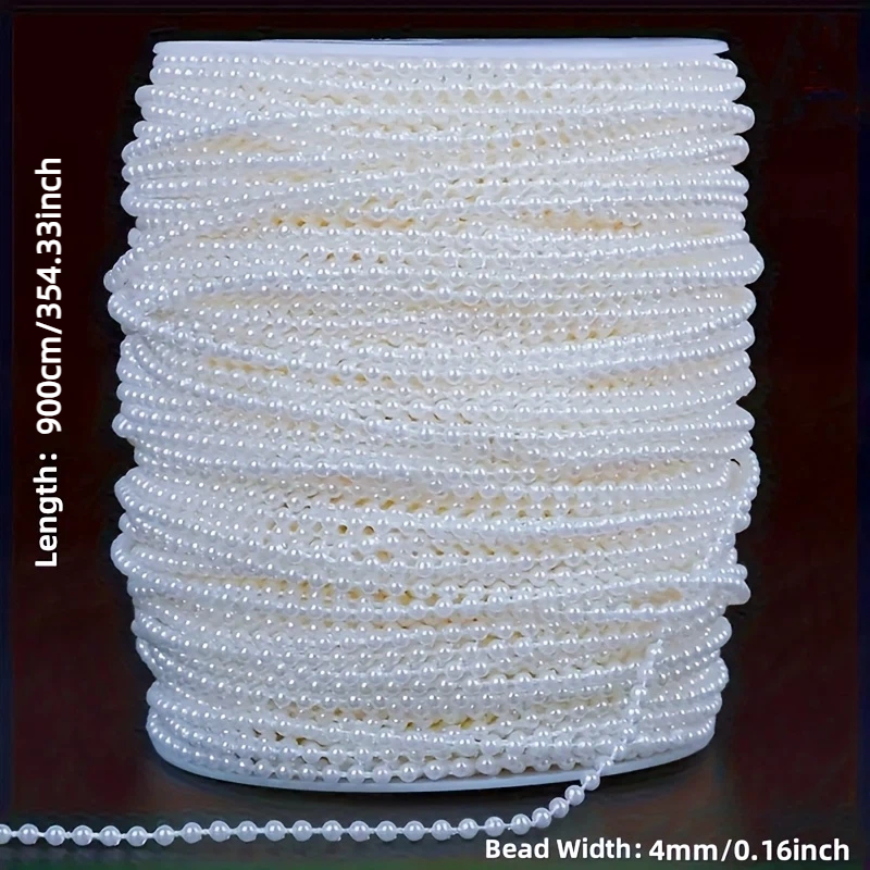 TEMU 275. / 354. 33 Inches Long White Artificial Pearl Garland Decoration, Diy Wedding Curtains, Craft Decorations, Hair Accessories Clothing