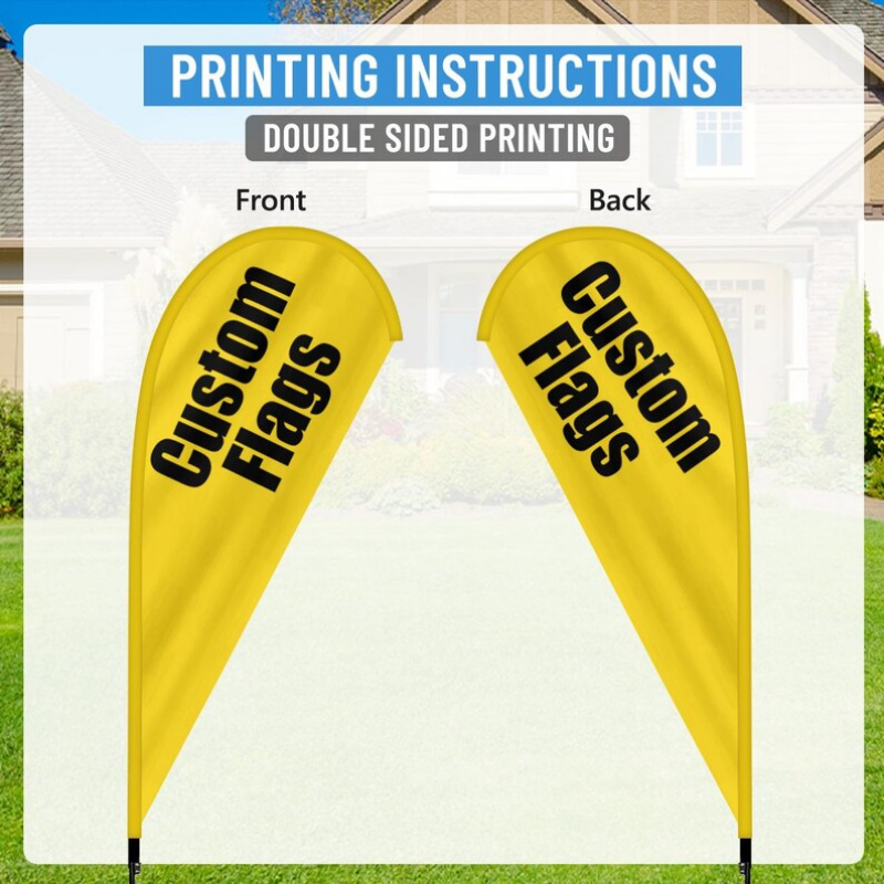 TEMU Custom Long Banner, Personalized Exclusive Custom Commercial Promotional Flag, Size 200x50cm, Custom Double-sided Teardrop Flag, Double-sided