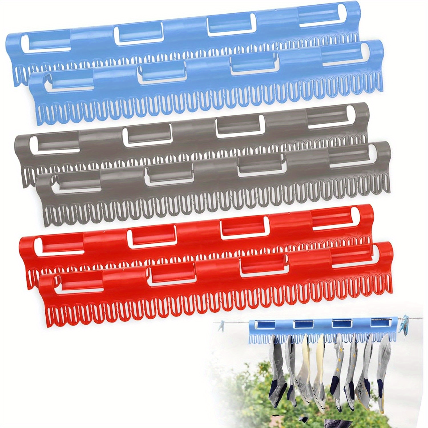 6pcs Sock Hanger For Clothes Drying Rack, Plastic Sock Holder For Drying Rack, Clothes Hanger, Perfect For Laundry Racks For Socks And Underwear, Small Parts Rack For More Drying Space, Drying Racks