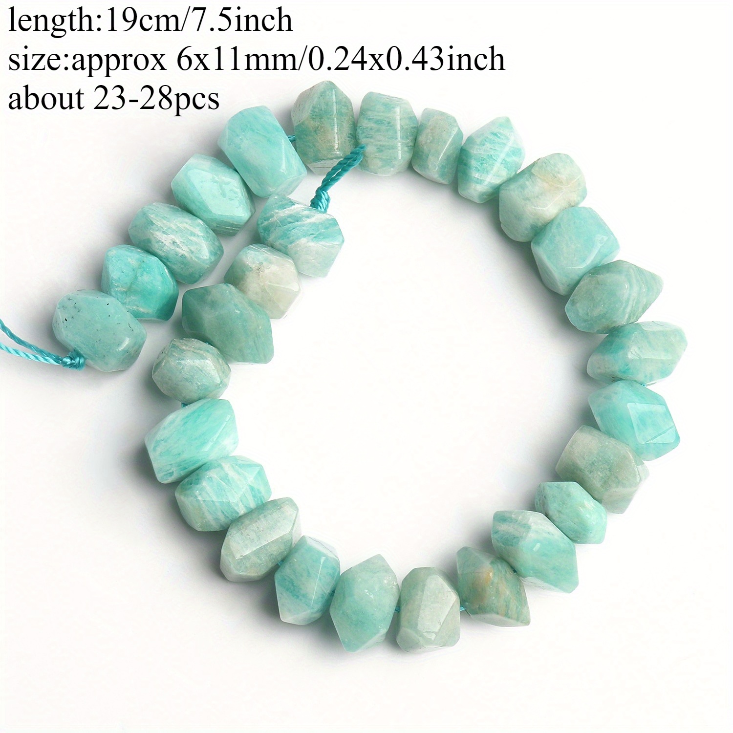 TEMU Natural Amazonite Stone Beads In Assorted Sizes, Perfect For Crafting Your Own Jewelry, Including Bracelets, Necklaces, And Charms