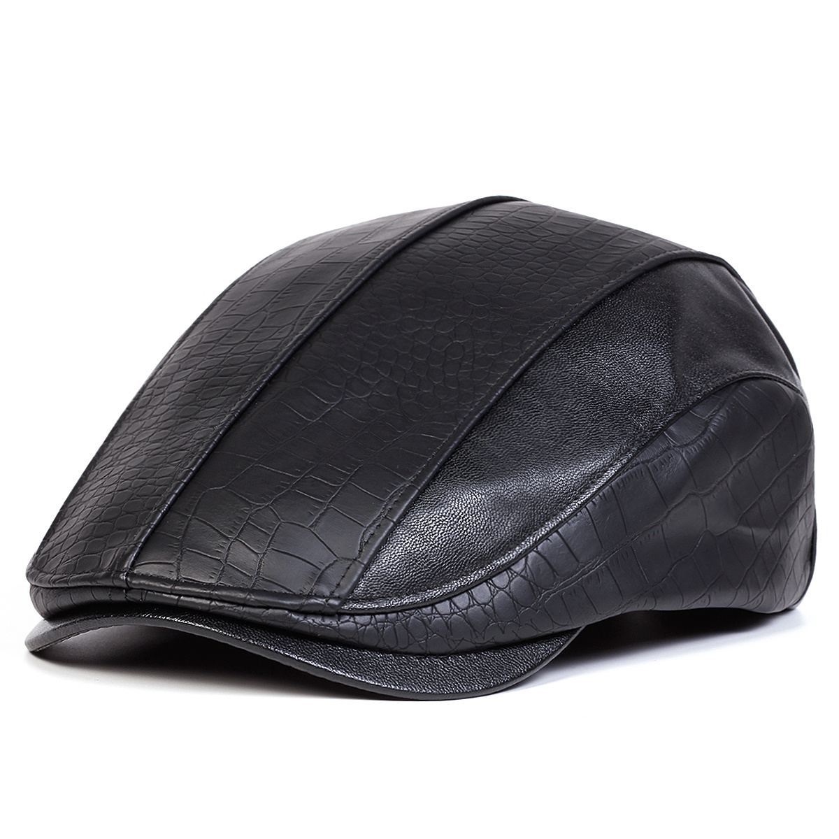 TEMU Men's Crocodile Pattern Beret Fashion Newsboy Hat Outdoor Warm Casual Hat Suitable For Spring And Autumn Travel Beach Party, Winter Hat