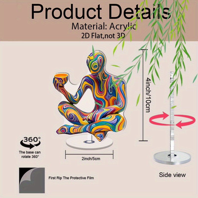 2D Flat Uplifting Abstract Human Sculpture