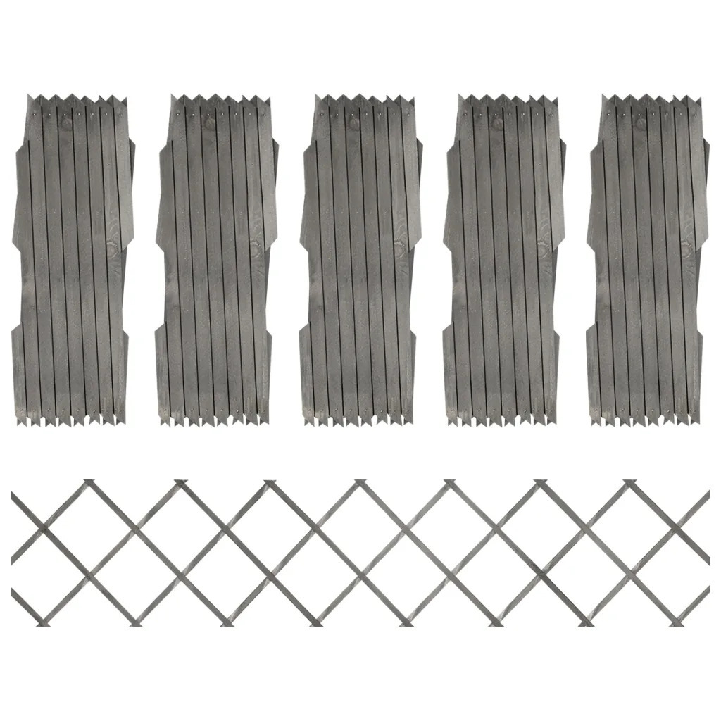 

5pcs Grey Solid Fir Wood Trellis Panels, "x11.8", Outdoor Privacy Screen