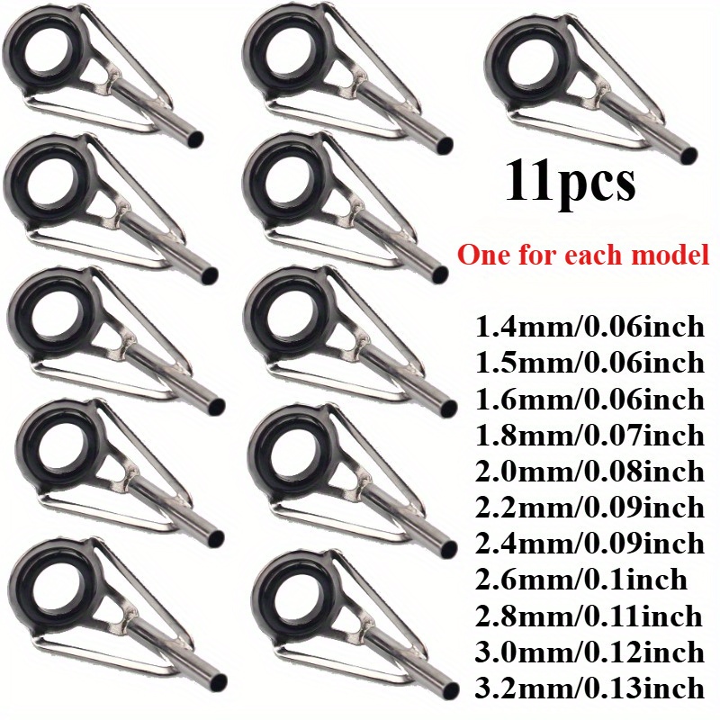Image of 7/11pcs Fishing Top Rod Guide Tip Set Tough Fishing Rod Guide Tip For Reliable Pole Maintenance Tools Silvery For