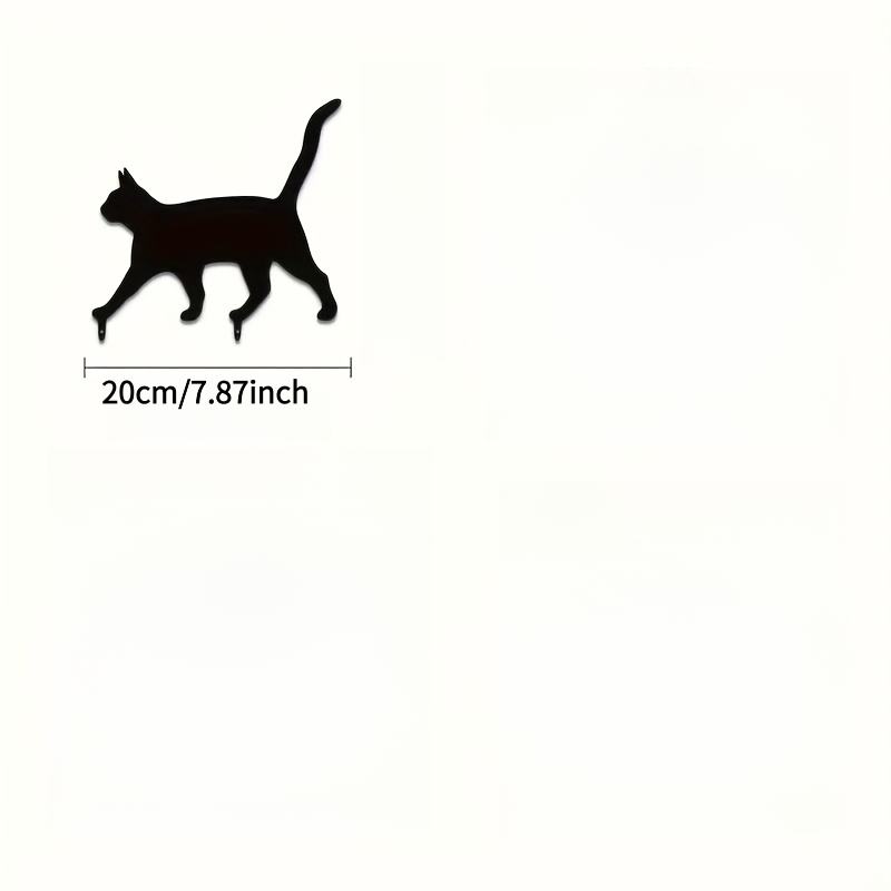 TEMU 2d Flat, [2d Flat] Lolake Acrylic Black Cat Garden Decoration - Rustic Style Fence Art Silhouette Design, Durable Outdoor Halloween Decor, No