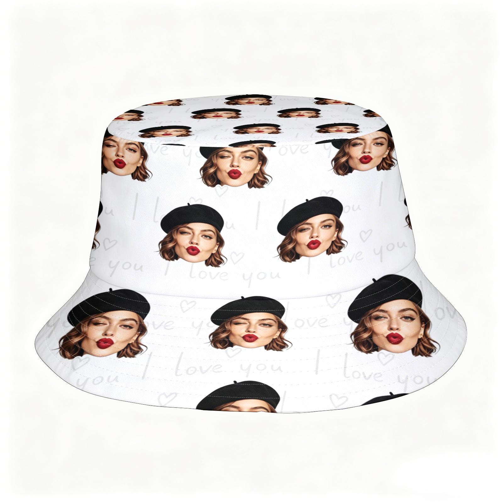 TEMU Custom Personalized Photo Print Bucket Hat, Unisex Trendy Bucket Hat, Single Piece, Wearable All Year Round, Versatile And Practical For Beach