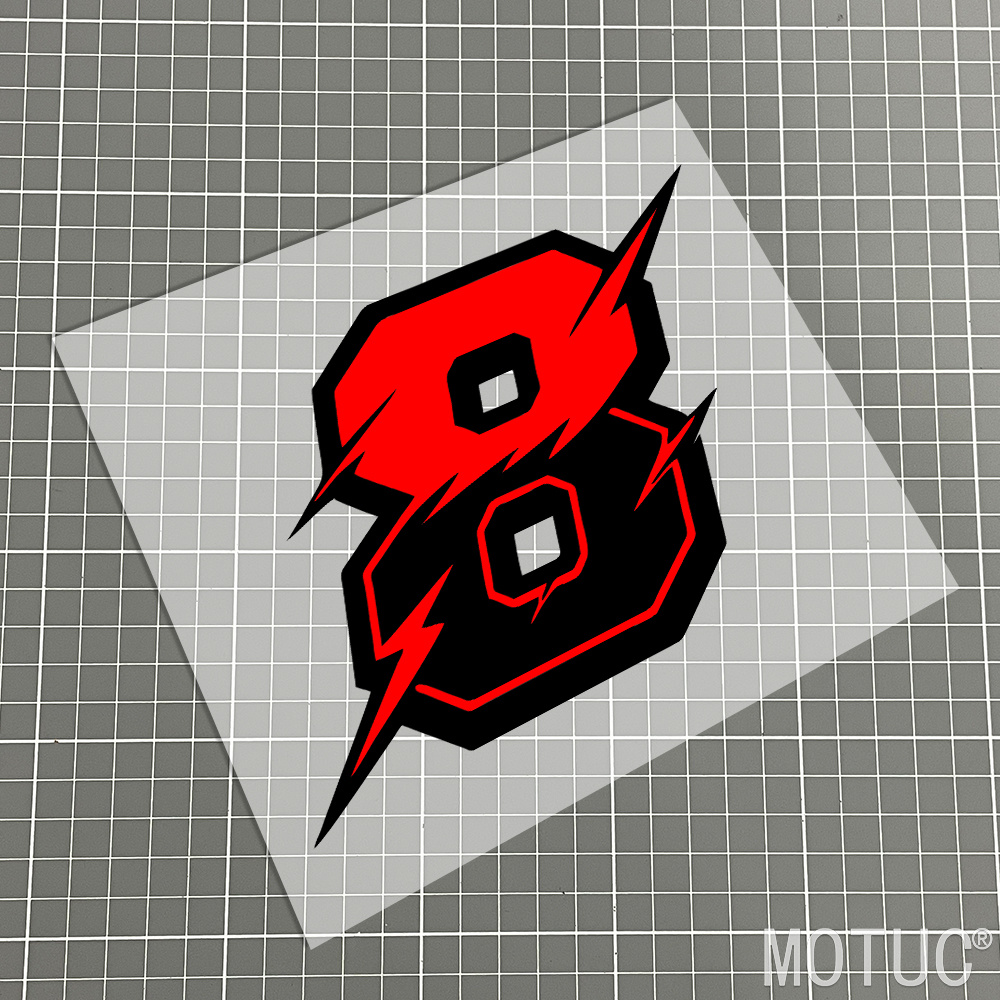 TEMU 2d Flat, Set Of 2 (one Large And 1 Small) 2d Flat Stickers, Red And -style Racing Numbers 0-9, Waterproof Vinyl Decals. Suitable For Motorcycles