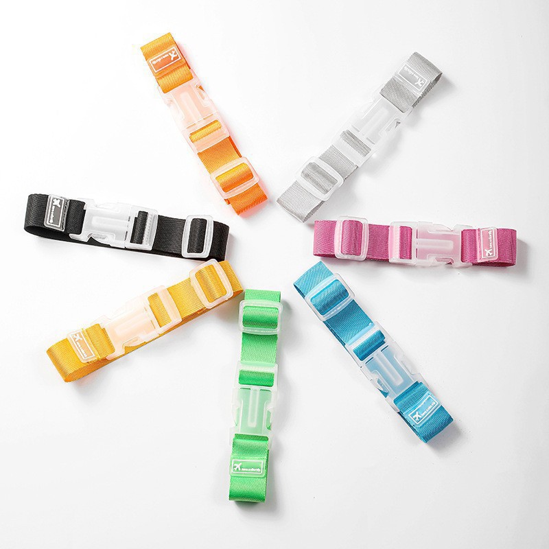 TEMU 7pcs 7-color Travel Luggage Straps - Made Of Durable Polyester, Featuring An Adjustable Quick-release Design, Lightweight And , With Drawstring