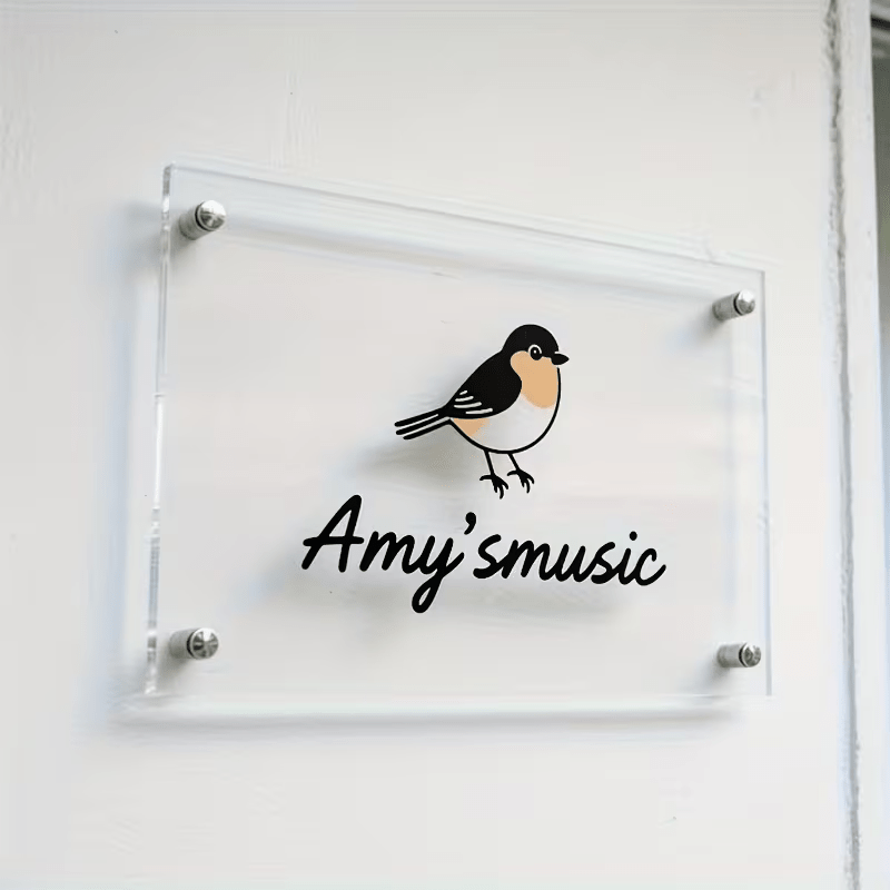 TEMU Custom Acrylic Business Sign, Suitable For Personalized Store Design, For Malls, Offices, Or Shops, Modern Wall-mounted Display Of Company Or
