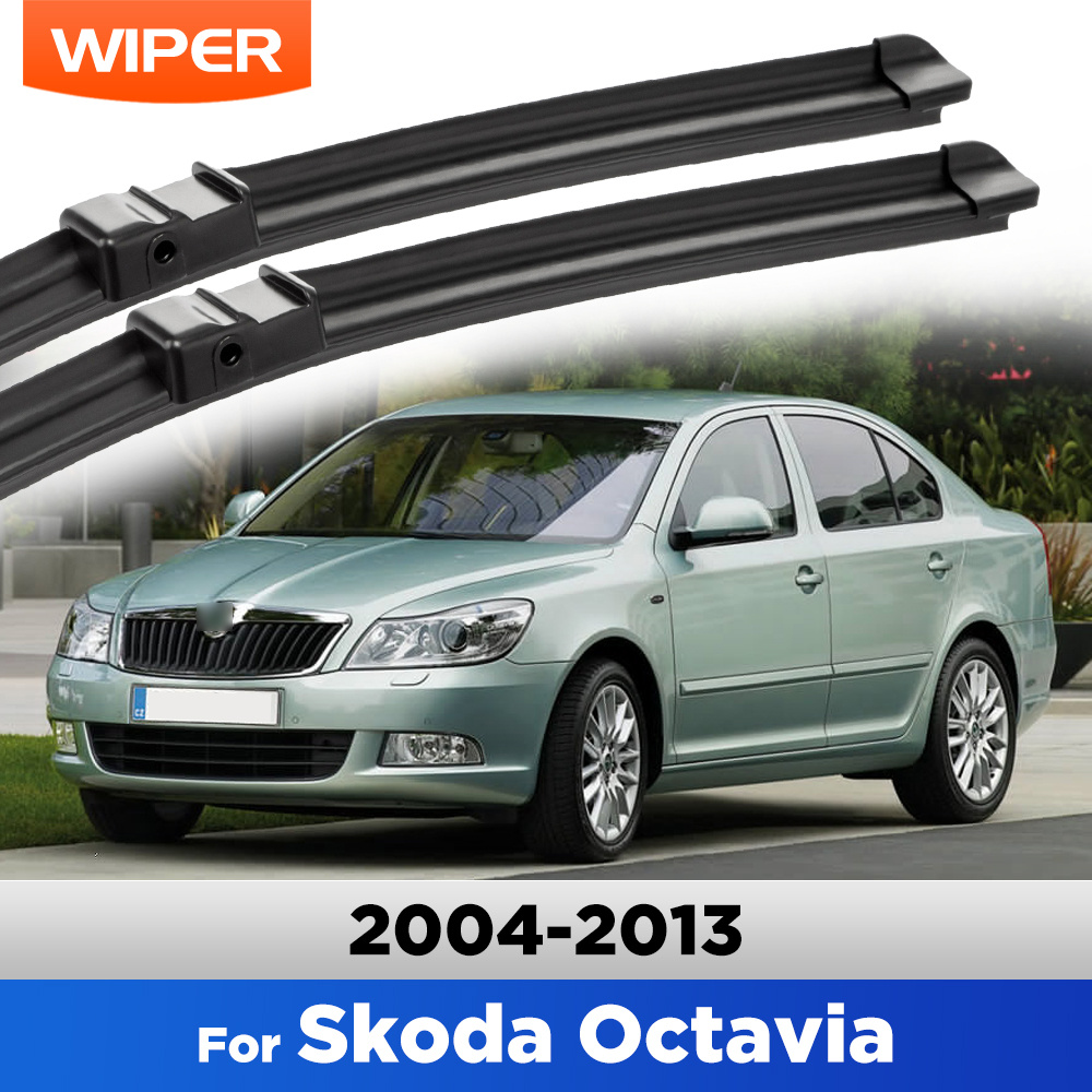TEMU Lhd Front Wiper Blades Set For Octavia 1z A5 2004-2013 Windshield Windscreen Window Brush 24" 19"