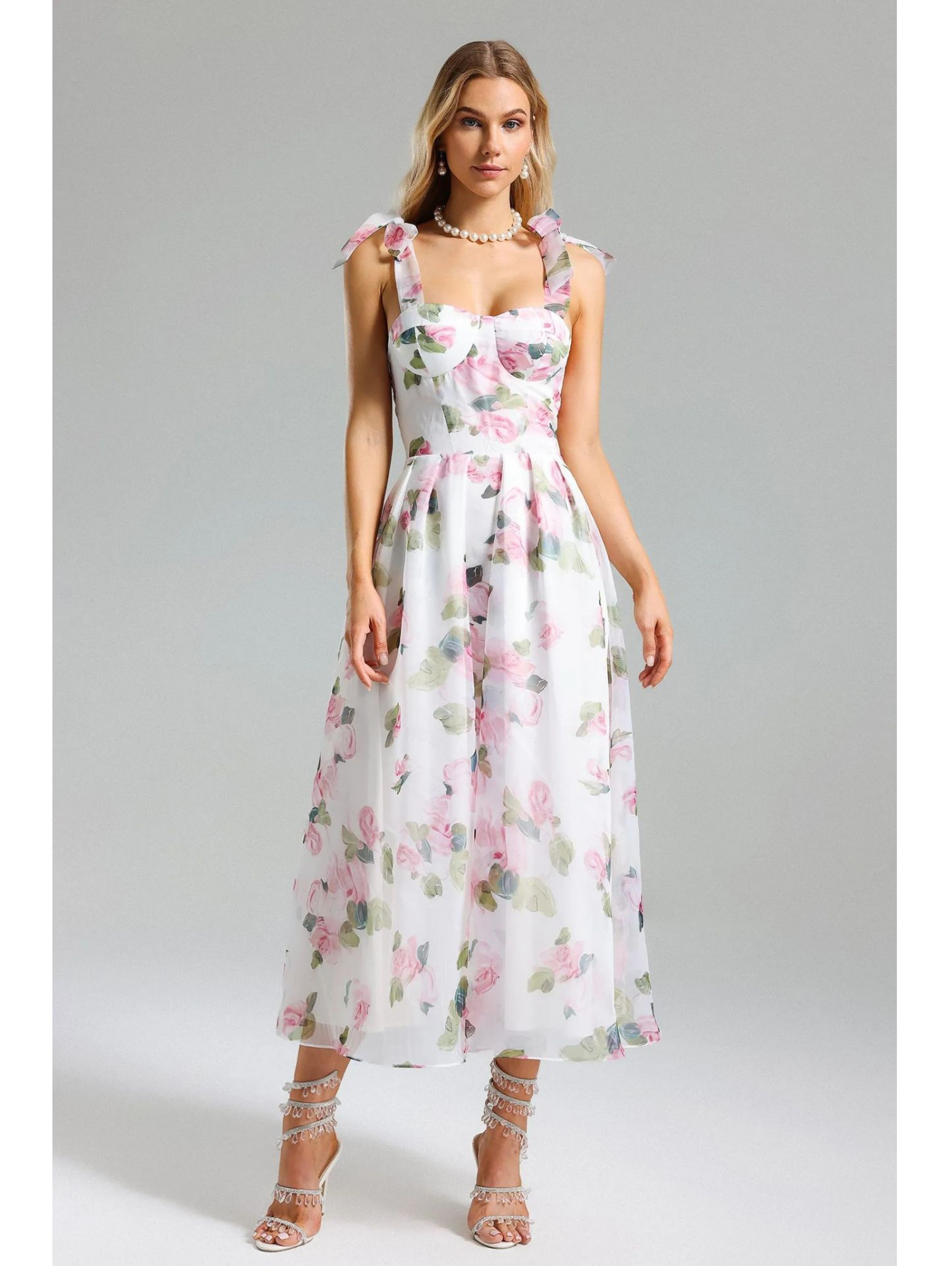 knee length dresses for ladies Micah Organza Maxi Dress Blue / Xs main image 1