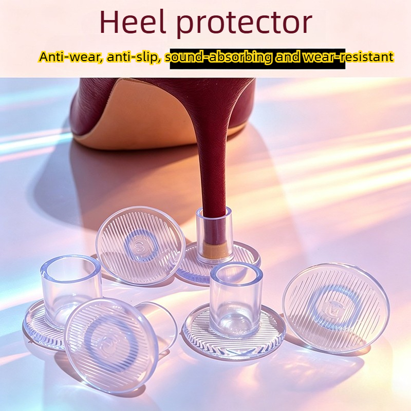 high heel shoe heel protector stud cover round heel silent silencing pad high heel shoe heel cover wear resistant anti slip