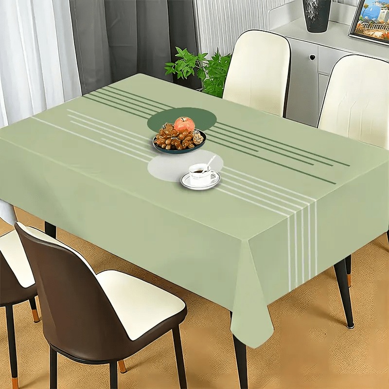 TEMU 1pc Tablecloth, Modern Geometric Pattern, Simple Rectangular Table Mat, Fashionable Printed Tablecloth, Graduation Season Tablecloth, Summer