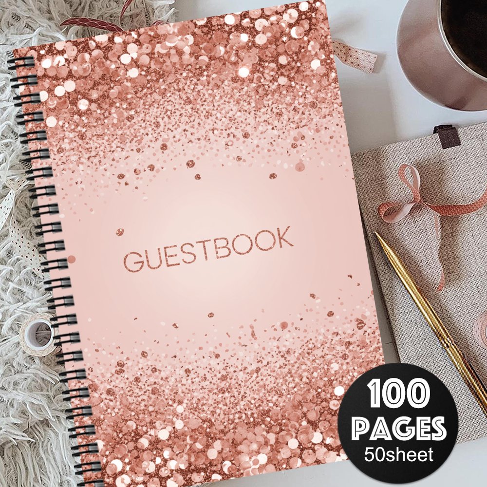 E-shop 1 Stück Ästhetisches Gästebuch Spiralblock Journal, Gästebuch Erinnerung Wildblumen-Thema für besondere Anlässe, Nachrichten für Feiern
