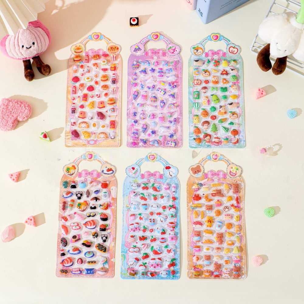 TEMU Multi-style Cute Cartoon 3d Stickers Set, Decorative Decals For Students' Journals And Diaries, Heart Diy Stickers For Journals And Phone Cases