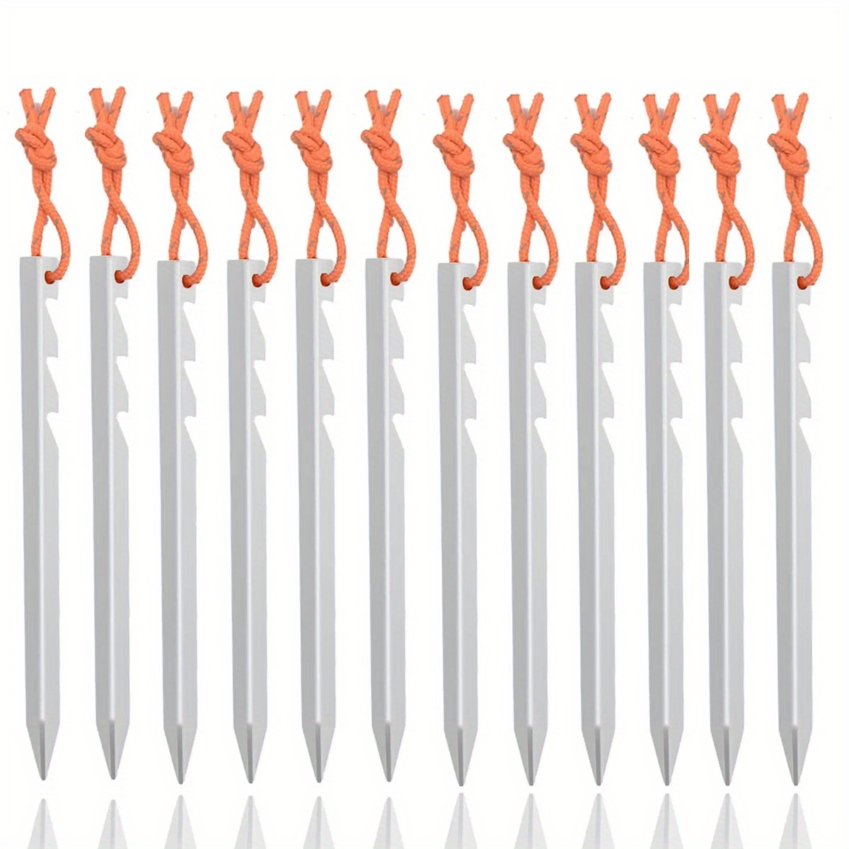 Image of 12pcs/lot 18cm Aluminum Alloy Tent Takes Pegs Heavy Duty Travel Outdoor Camping Accessories Tarp Ultralight Nails Ground Peg