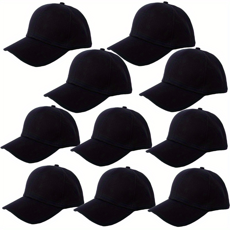 Falari 10-pack Adjustable Baseball Caps - Solid Colors (red, Beige, Black, White), Lightweight And Breathable Fabric, Classic Unisex Design For Casual Attire, Casual Headwear, Hat, Non-elastic Fabric