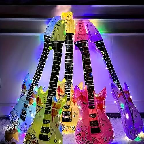 20 inflatable rock guitars colorful foil suitable for disco parties birthdays and music themed events disco balloon hip hop nightclub party decoration