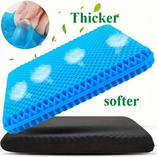 xxl size gel honeycomb breathable non slip cooling pad for wheelchairs and office reduces sweat and pressure pain lightweight adjustable blue tpe material