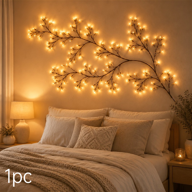 TEMU 120cm/47.24inch 48-led Christmas Decorative String Lights, Halloween, Usb-powered Wicker Lights, Thanksgiving Vine String Lights With Flexible