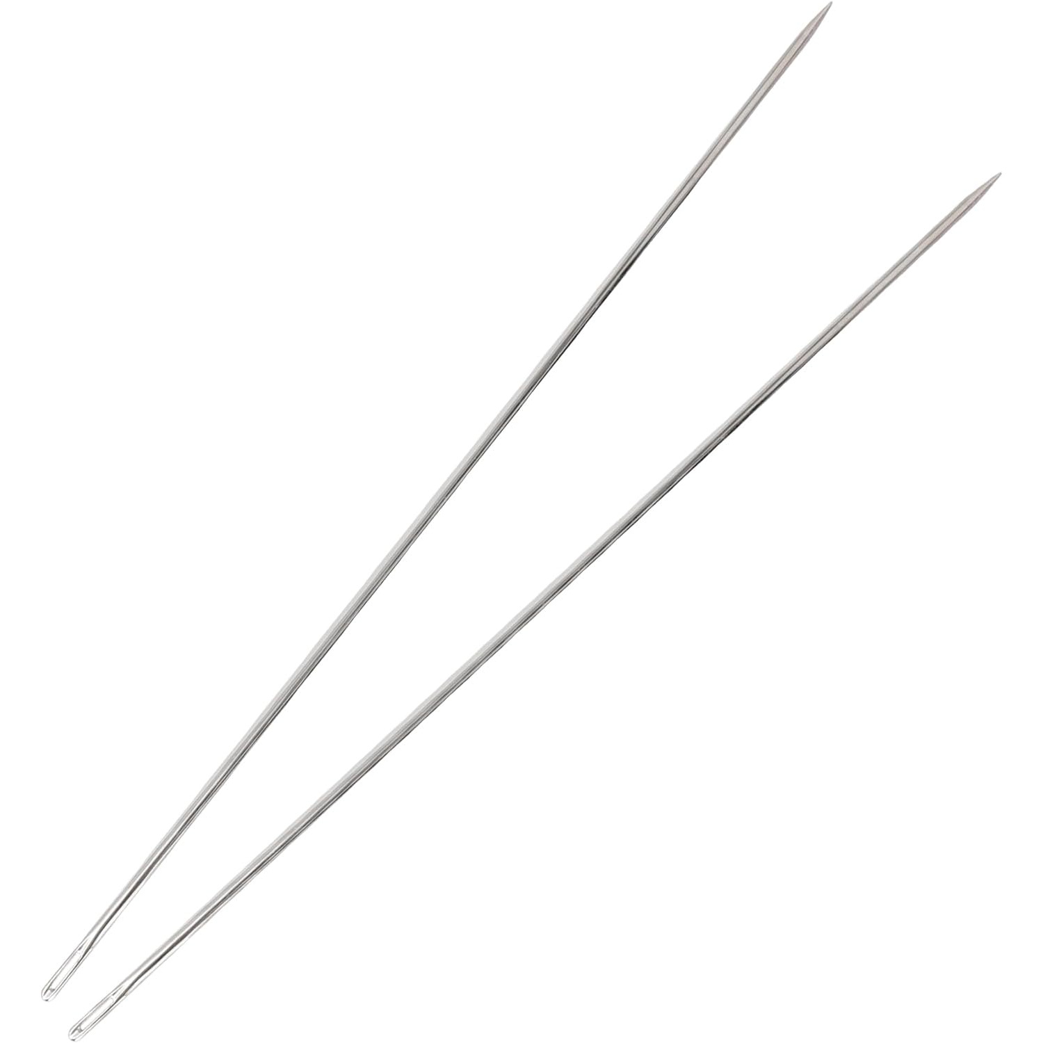 Image of 2pcs Professional Upholstery Needle, Long Sewing Needles, Long Straight Upholstery Hand Needles, Large Eye Hand Sewing Needles, For Home Upholstery, Carpet, Leather, Canvas Repair Stitching