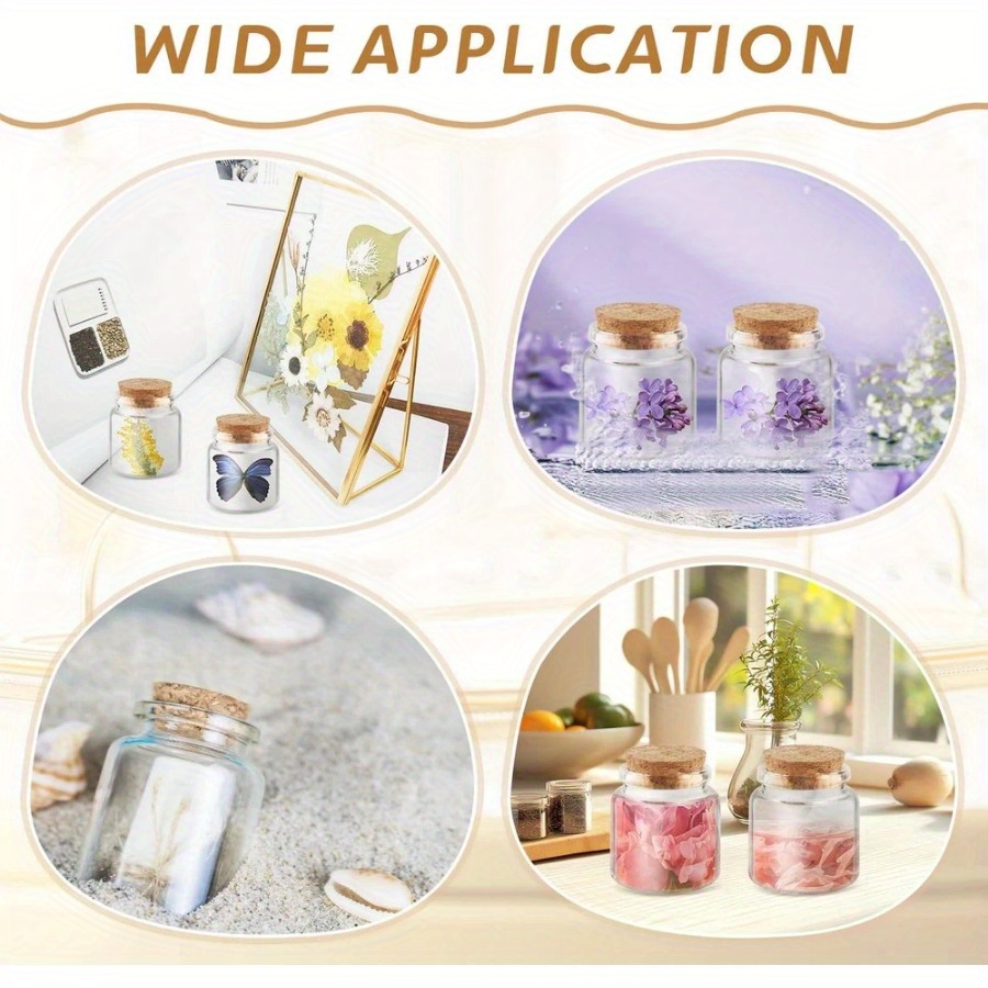 Frascos pequeños de vidrio transparente con corcho, capacidad de 50 ml/1.7 oz, perfectos para proyectos