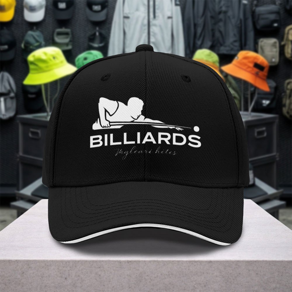 TEMU 1pc Billiards Sports Style Sandwich Baseball Cap - Unisex - Easy Lightweight Adjustable Outdoor Duckbill Hat - Suitable For Sports, Casual, And