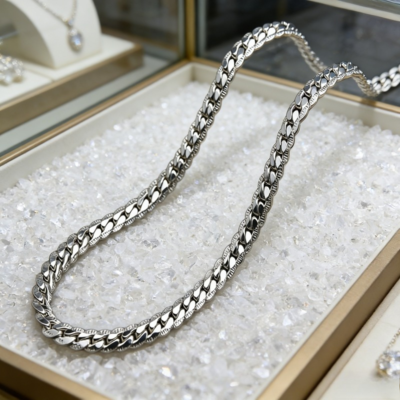 TEMU Elegant 20-inch 925 Sterling Silvery Necklace Chain - Perfect For , Weddings & Engagements