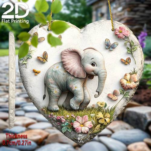 2d flat printing 1pc elephant garden stone 6 3 x 6 3 resin stepping stone wall mounted commemorative plaque suitable for lawns sheds and gift natural landscape decoration
