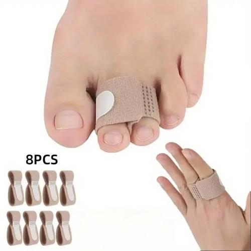 2 5 8pcs reusable fabric toe bandages for overlapping broken curly toes toe splint wraps