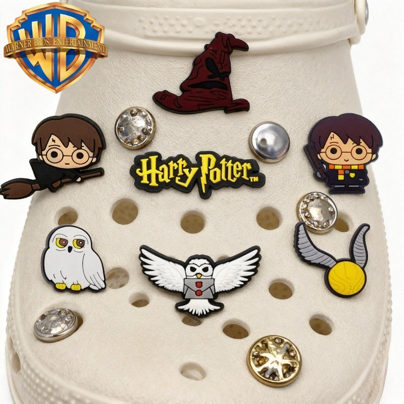 Image of Warner . Harry Potter Shoe And Boot Ornament, Shoe Accessory - Decoration For Clogs, Bubble Shoes, Slippers, Sandals, Birthday Gift, Without Battery