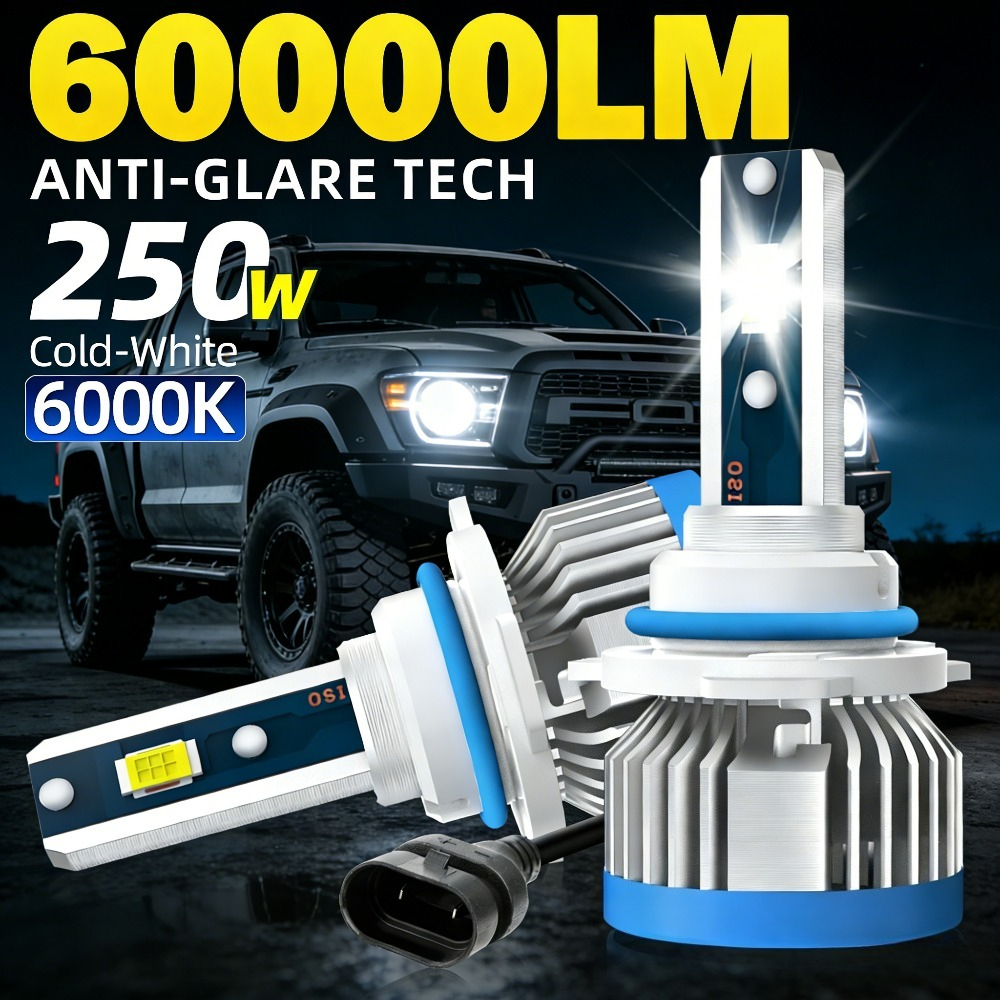 2pcs h1 h7 h11 9005 9006 9012 h4 9007 h13   car led headlight bulbs 60000lm 250w high   headlamp low beam high beam bulbseasy to install 6000  fog lamps 820 high brightness   spotlight 3570 csp chip