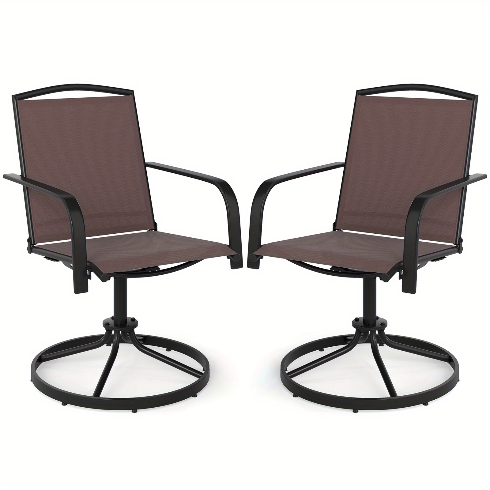 Set Of 2 Outdoor Rocking Chairs With High Backrest, Armrests, And Breathable Seating