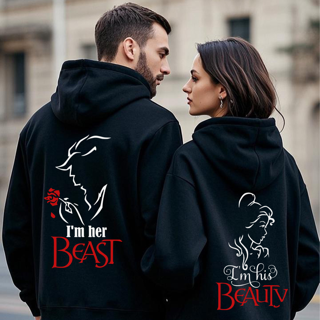 

Couple Outfit 310g Single Side Printing Plus Velvet Warm Hooded Sweatshirt Men's Casual And Comfortable Hooded Sweatshirt, Fashionable Long Sleeved Hooded Sweatshirt, Autumn And Winter Casual Top