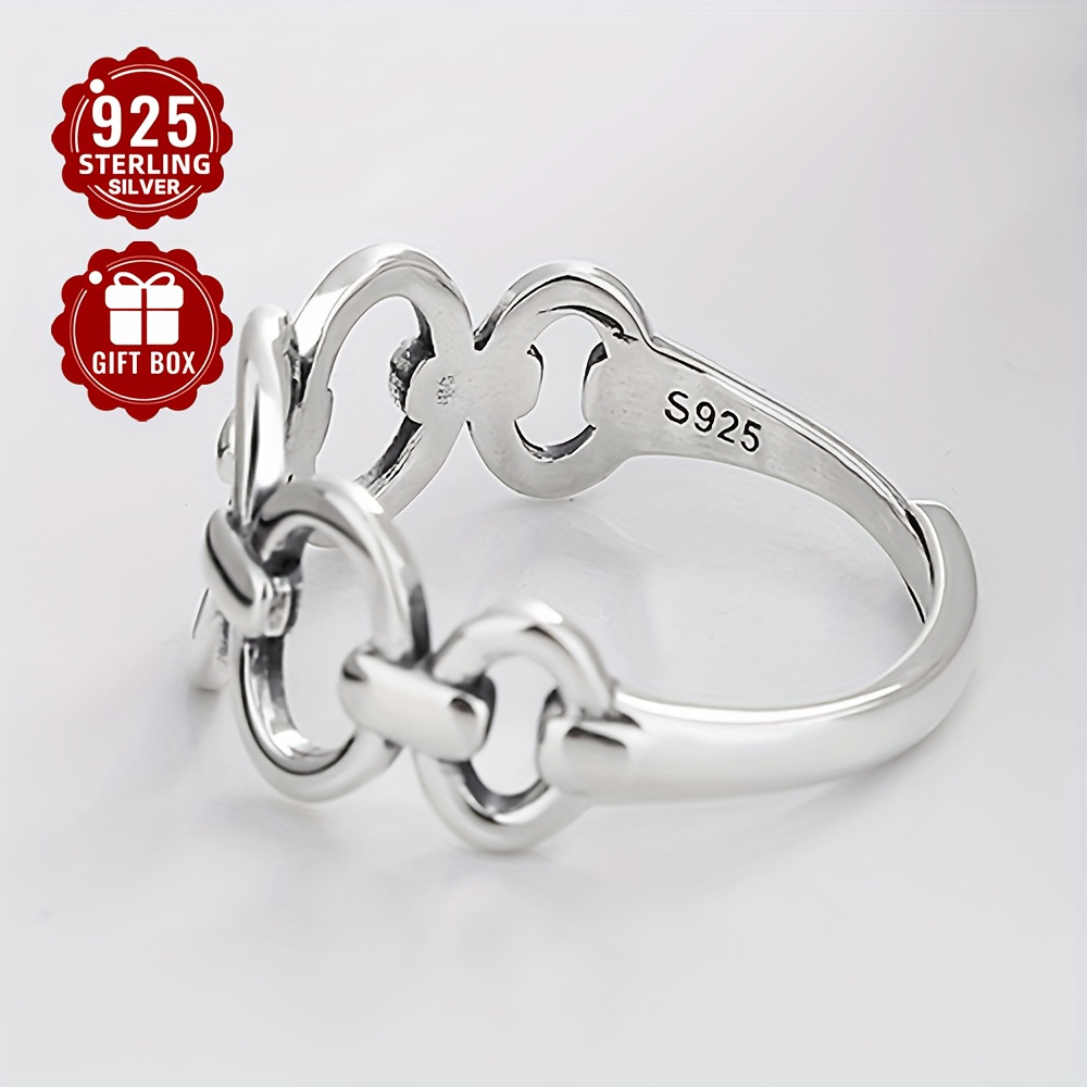 925 Silver Irregular Circle Adjustable Ring for Daily Wear & Gifting